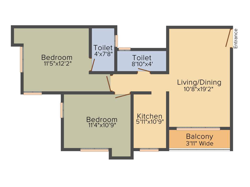 Srijan Centrum (2BHK+2T (999 sq ft) 999 sq ft)