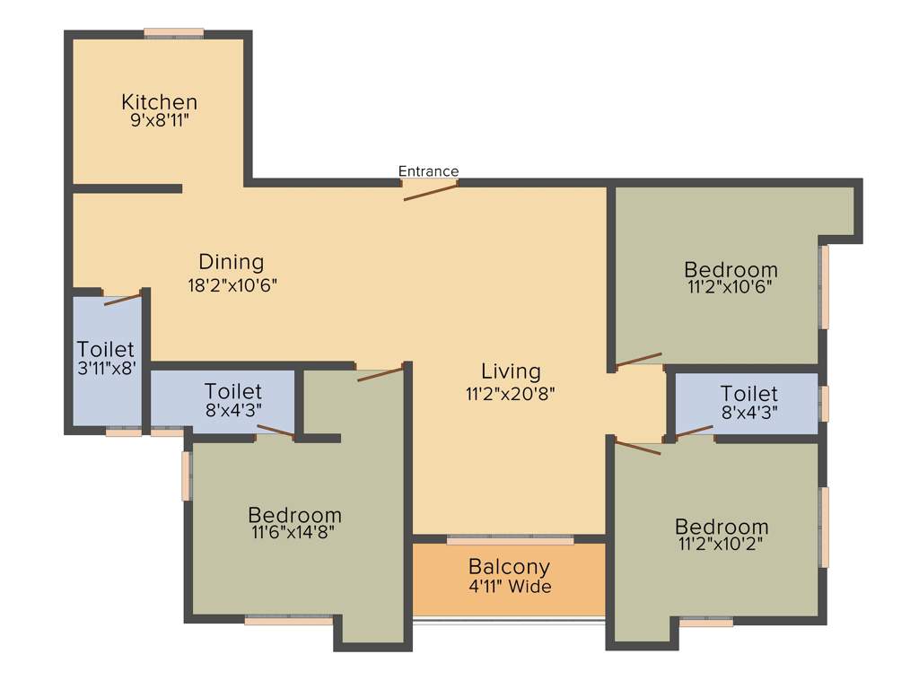 Srijan Centrum (3BHK+3T (1,479 sq ft) 1479 sq ft)