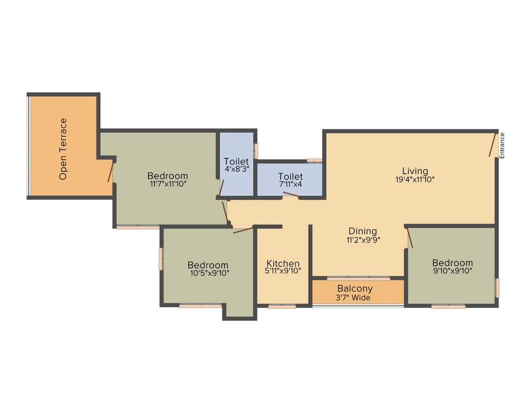 Srijan Centrum (3BHK+2T (1,215 sq ft) 1215 sq ft)