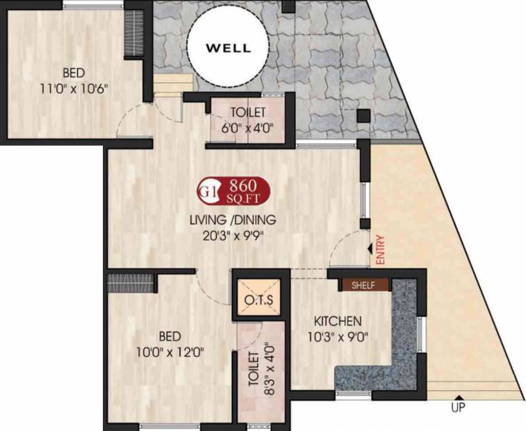 DAC Delight (2BHK+2T (860 sq ft) 860 sq ft)