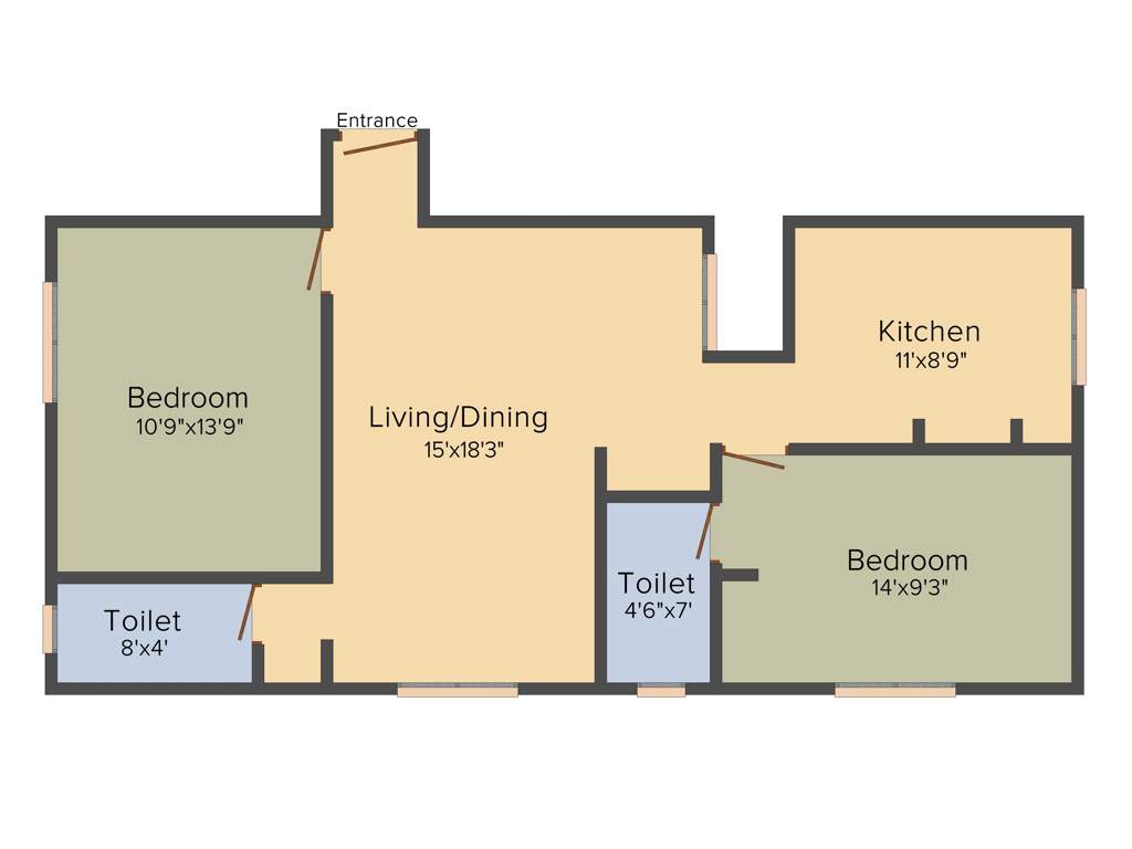 DAC Delight (2BHK+2T (978 sq ft) 978 sq ft)