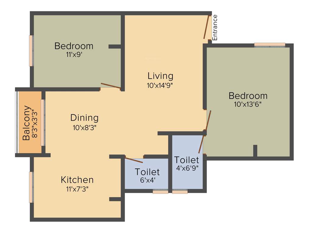 DAC Delight (2BHK+2T (924 sq ft) 924 sq ft)