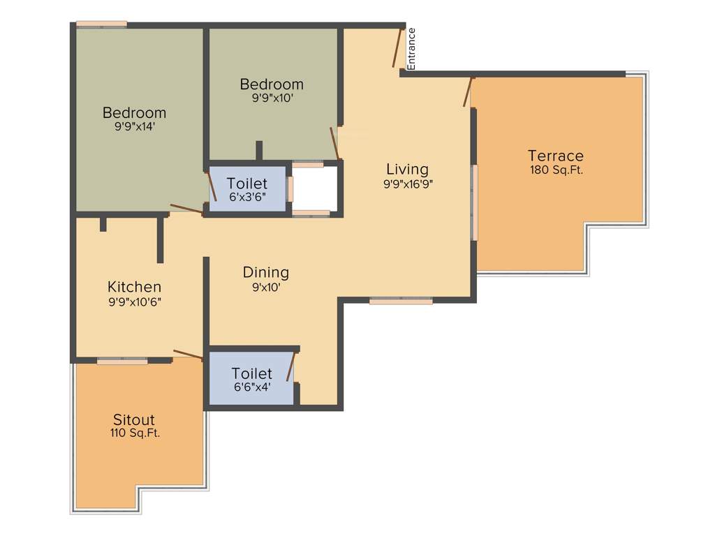 DAC Delight (2BHK+2T (900 sq ft) 900 sq ft)