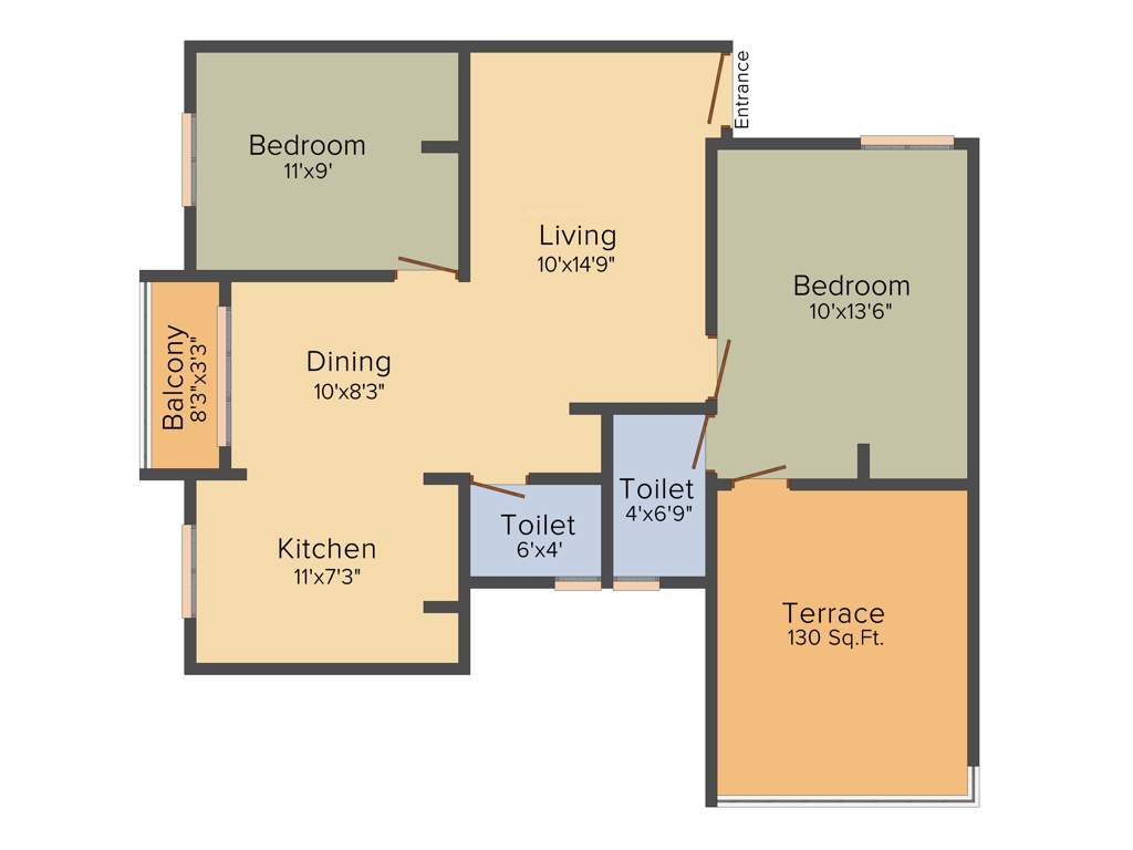 DAC Delight (2BHK+2T (937 sq ft) 937 sq ft)