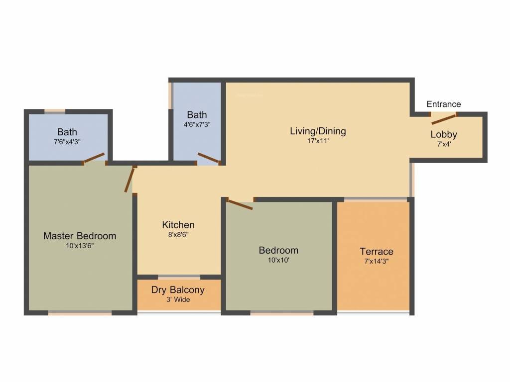 Prakash Royal Meadows (2BHK+2T (918 sq ft) 918 sq ft)