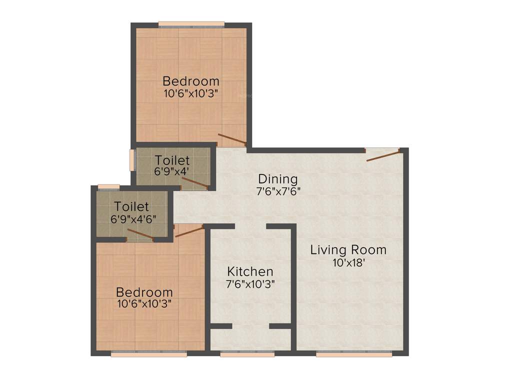 Swastik Sai Jharoka (2BHK+2T (618 sq ft) 618 sq ft)