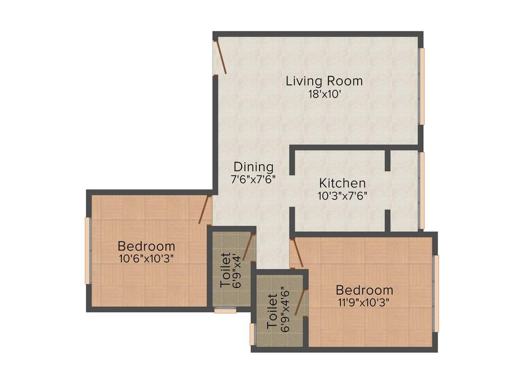 Swastik Sai Jharoka (2BHK+2T (632 sq ft) 632 sq ft)