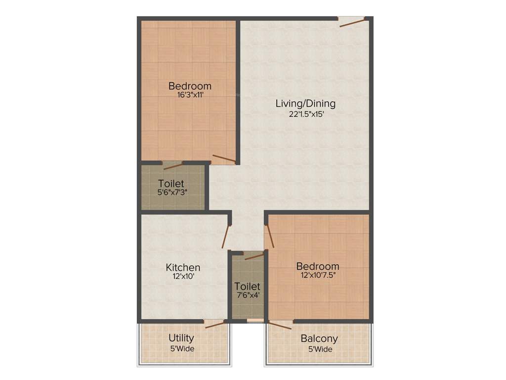 Armsburg Koundinya (2BHK+2T (1,403 sq ft) 1403 sq ft)