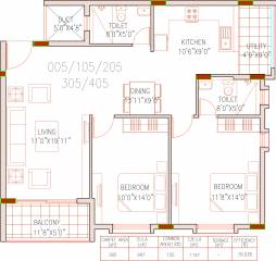 Hiren Archstone (2BHK+2T (1,147 sq ft) 1147 sq ft)