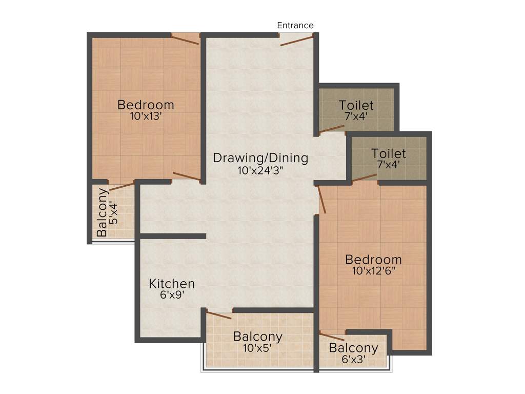 Agrani SBI Nagar (2BHK+2T (1,050 sq ft) 1050 sq ft)