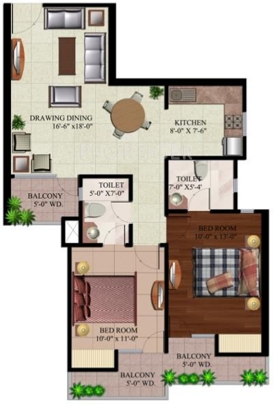 AR Reflections (2BHK+2T (1,133 sq ft) 1133 sq ft)