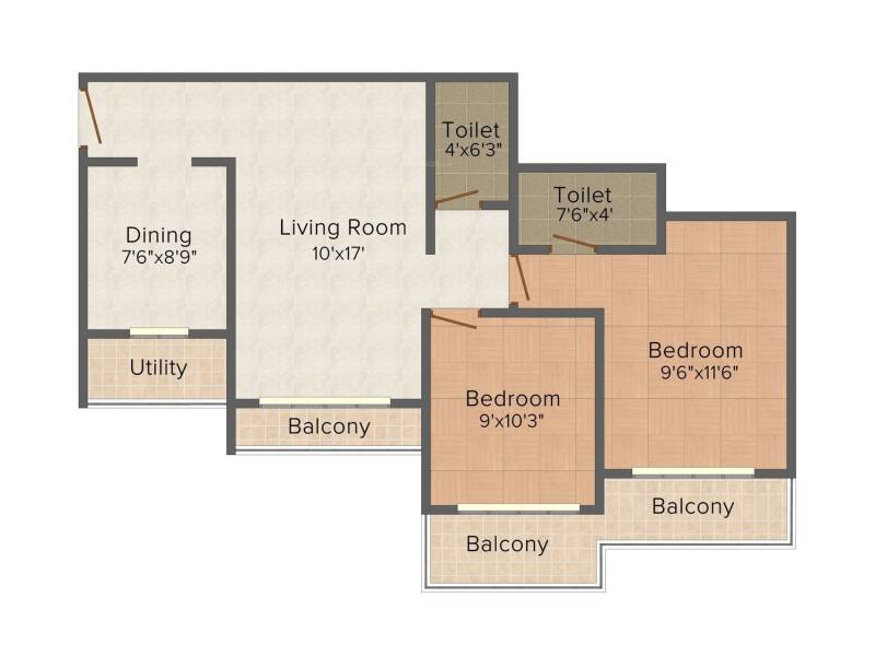 Jainam Srivilas (2BHK+2T (1,050 sq ft) 1050 sq ft)