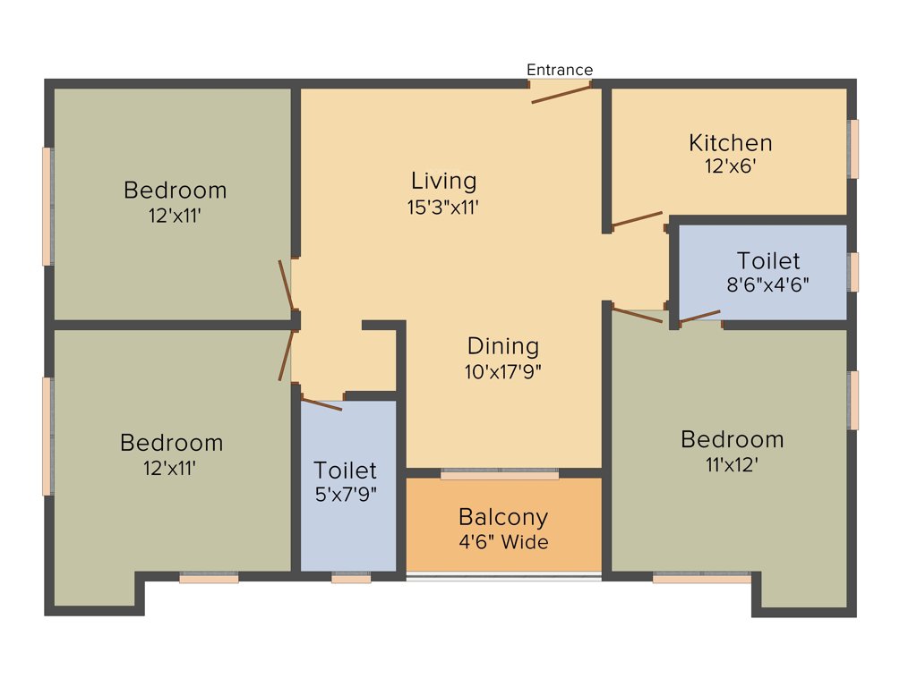 Unimark Unimark Springfield (3BHK+2T (1,316 sq ft) 1316 sq ft)