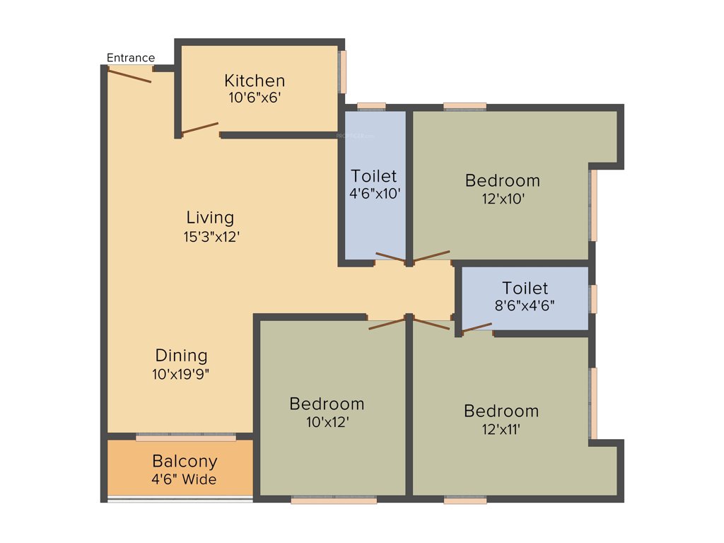 Unimark Unimark Springfield (3BHK+2T (1,339 sq ft) 1339 sq ft)