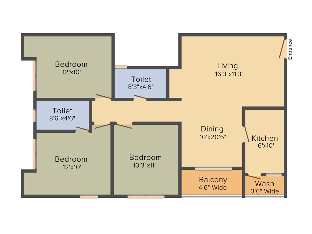 Unimark Unimark Springfield (3BHK+2T (1,346 sq ft) 1346 sq ft)