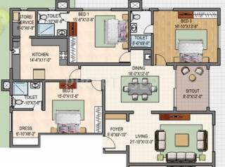Shanti Melrose Park (3BHK+3T (2,920 sq ft) 2920 sq ft)