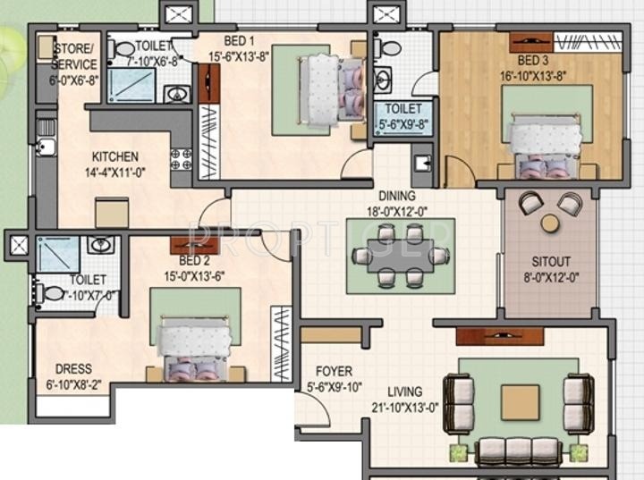 Shanti Melrose Park (3BHK+3T (2,920 sq ft) 2920 sq ft)