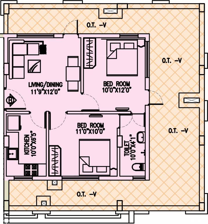 Shreshta Priya (2BHK+1T (806 sq ft) 806 sq ft) Shreshta Priya (2BHK+1T (806 sq ft) 806 sq ft)