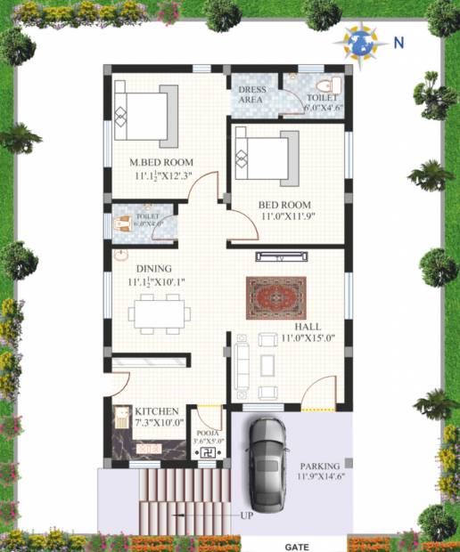 HV Balaji Homes (2BHK+2T (1,096 sq ft) + Pooja Room 1096 sq ft)