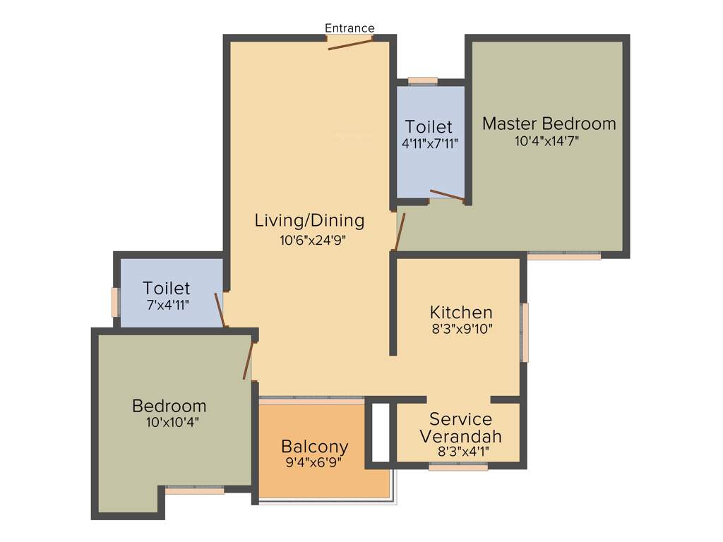 NCC Temple Trees (2BHK+2T (1,124 sq ft) 1124 sq ft)