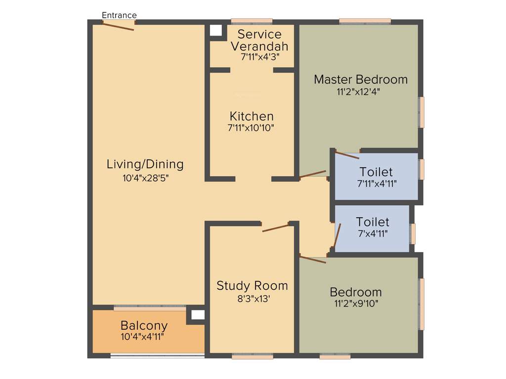 NCC Temple Trees (2BHK+2T (1,363 sq ft) + Study Room 1363 sq ft)