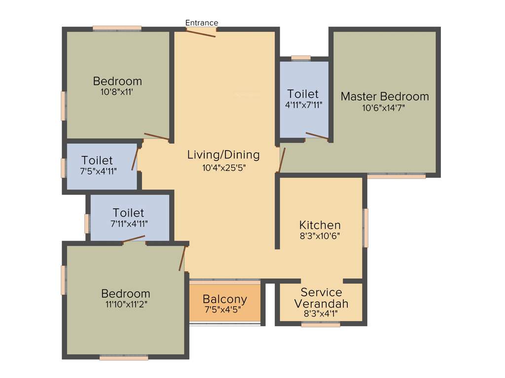 NCC Temple Trees (3BHK+3T (1,376 sq ft) 1376 sq ft)