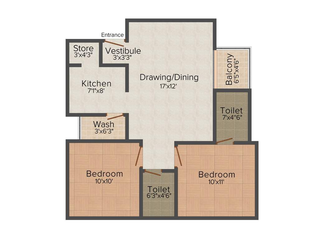 Siddharth Icon (2BHK+2T (1,305 sq ft) 1305 sq ft)