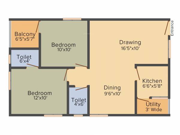 SS Navya Tulip (2BHK+2T (936 sq ft) 936 sq ft)