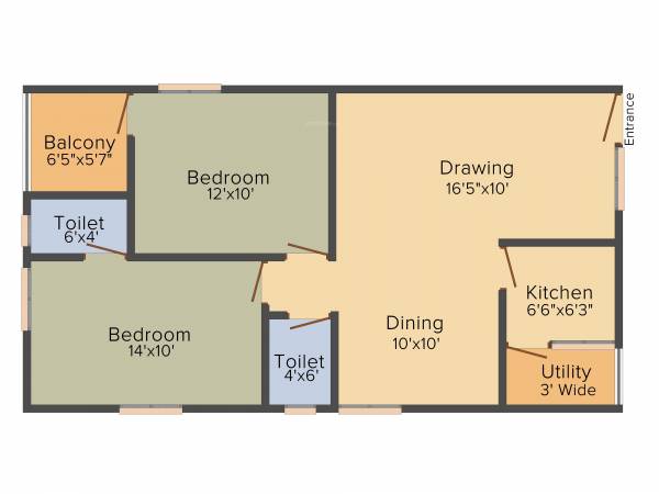 SS Navya Tulip (2BHK+2T (972 sq ft) 972 sq ft)