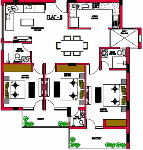 Friends Builders Mansionz (3BHK+3T (1,655 sq ft) 1655 sq ft)