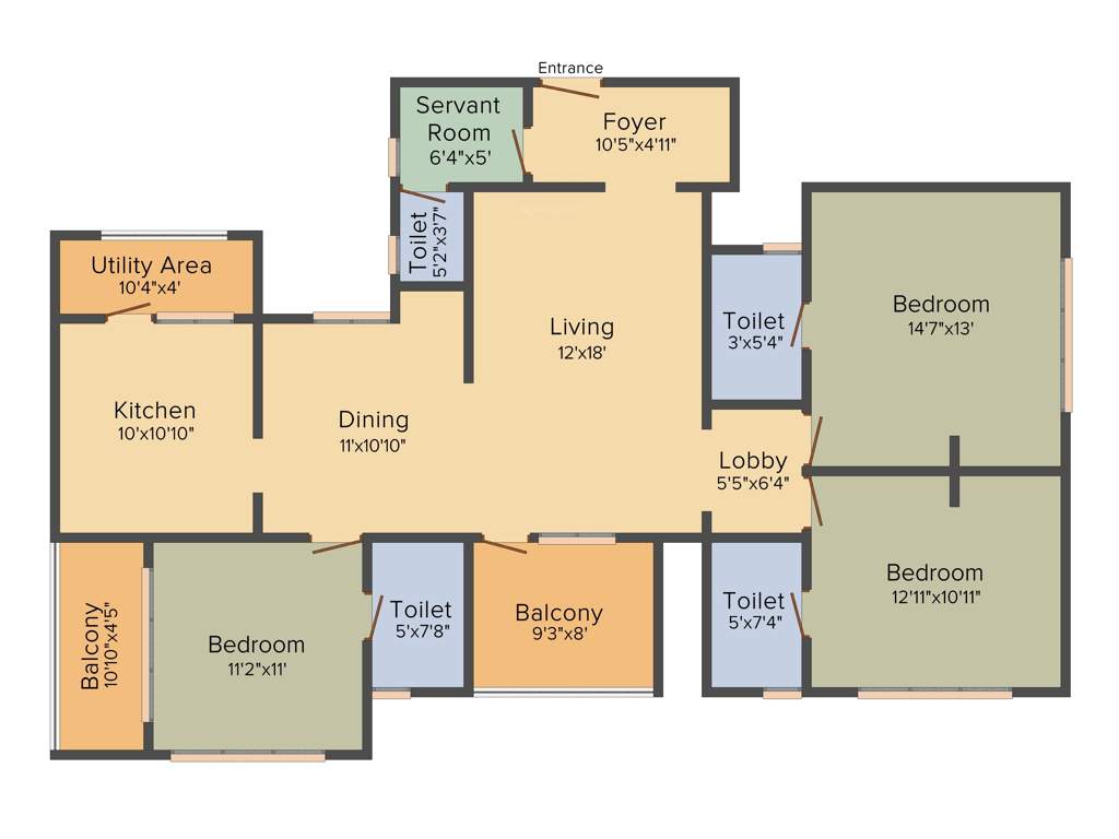 Fifth Oratio (3BHK+3T (2,323 sq ft) + Servant Room 2323 sq ft)