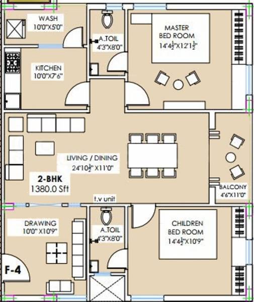 RRPPL Golden Nachiketha (2BHK+2T (1,380 sq ft) 1380 sq ft) RRPPL Golden Nachiketha (2BHK+2T (1,380 sq ft) 1380 sq ft)