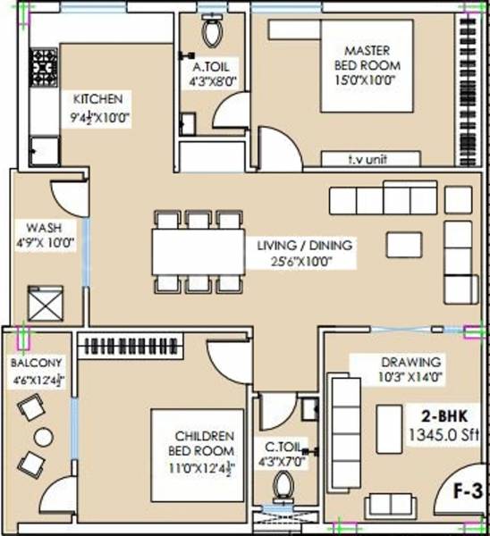 RRPPL Golden Nachiketha (2BHK+2T (1,345 sq ft) 1345 sq ft) RRPPL Golden Nachiketha (2BHK+2T (1,345 sq ft) 1345 sq ft)