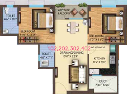 Baishnodevi Sai Lingaraj Avenue (2BHK+2T (1,100 sq ft) 1100 sq ft)