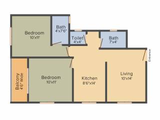 Tejas Trupti Arcde (2BHK+2T (825 sq ft) 825 sq ft)