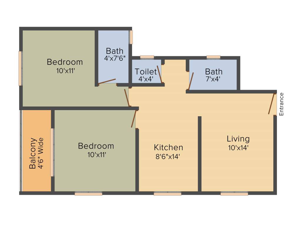 Tejas Trupti Arcde (2BHK+2T (825 sq ft) 825 sq ft)