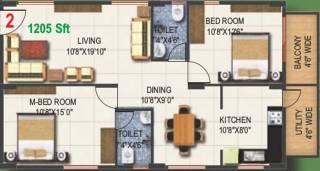 Pioneer Kingstown (2BHK+2T (1,205 sq ft) 1205 sq ft) Pioneer Kingstown (2BHK+2T (1,205 sq ft) 1205 sq ft)