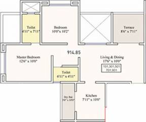 Nagarkar Natures Blessings (2BHK+2T (915 sq ft) 915 sq ft) Nagarkar Natures Blessings (2BHK+2T (915 sq ft) 915 sq ft)