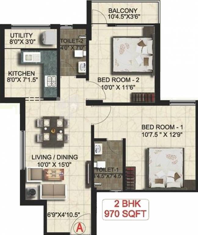 Real Padmasri (2BHK+2T (970 sq ft) 970 sq ft) Real Padmasri (2BHK+2T (970 sq ft) 970 sq ft)