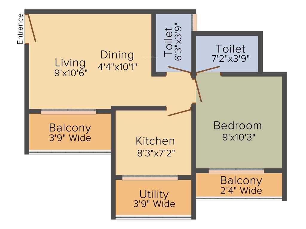 Dipti SkyCity (1BHK+1T (677 sq ft) 677 sq ft)