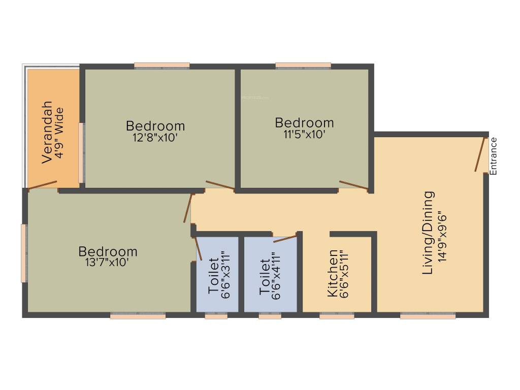 Shreshta Garden (3BHK+2T (1,087 sq ft) 1087 sq ft)
