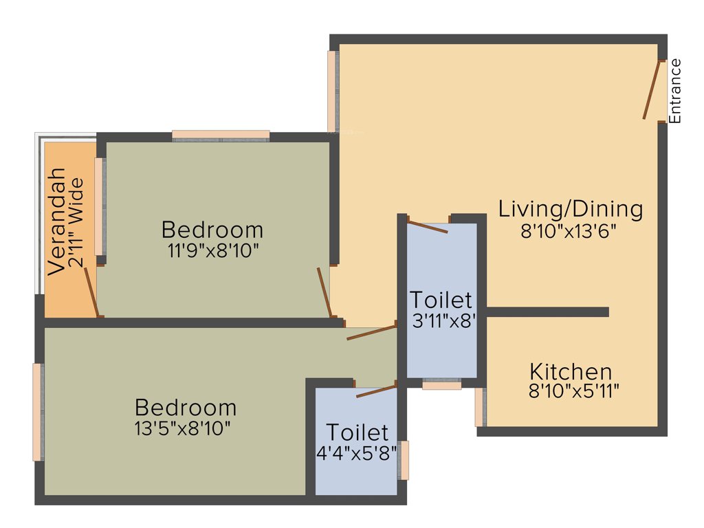 Shreshta Garden (2BHK+2T (901 sq ft) 901 sq ft)