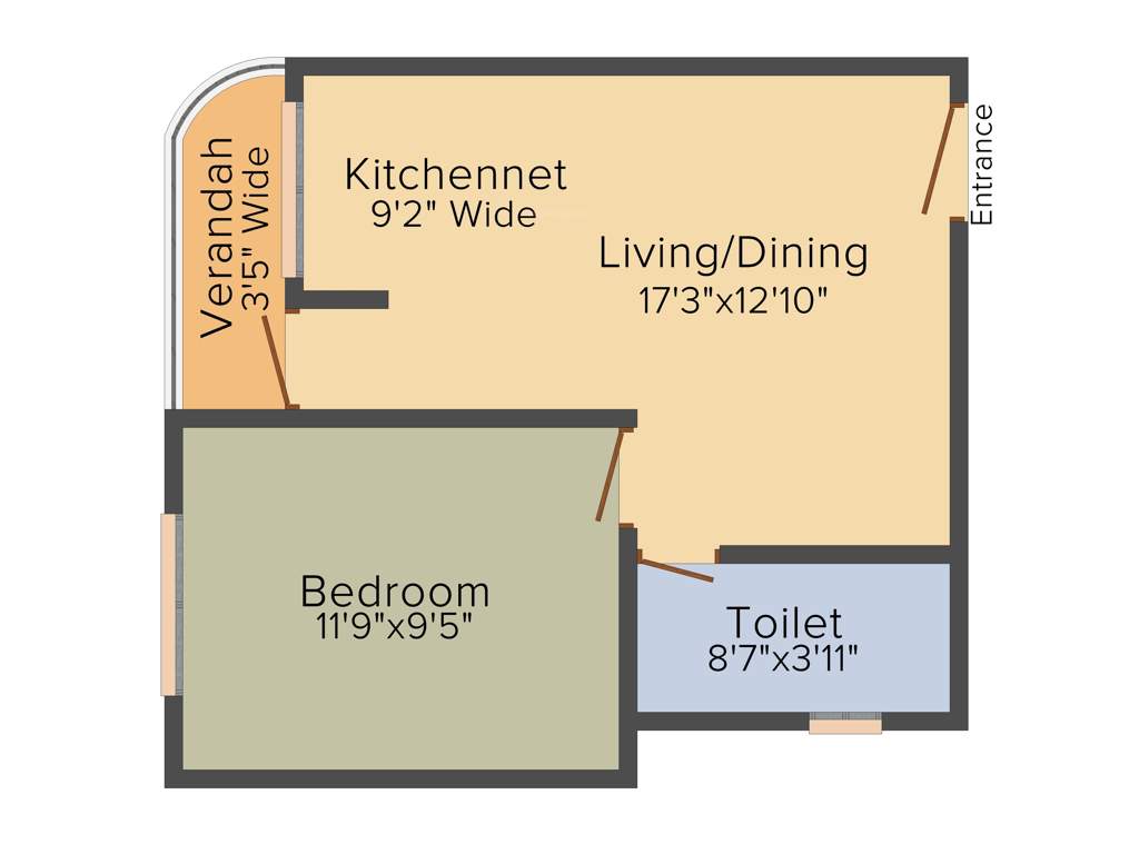 Shreshta Garden (1BHK+1T (599 sq ft) 599 sq ft)