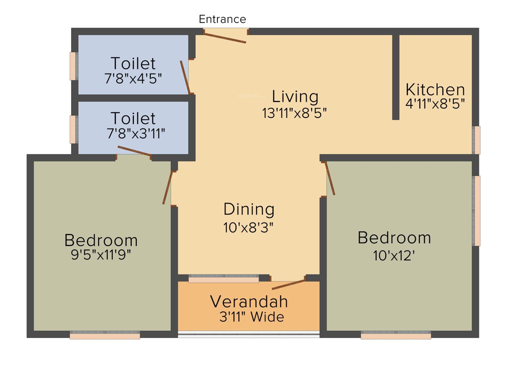 Shreshta Garden (2BHK+2T (946 sq ft) 946 sq ft)