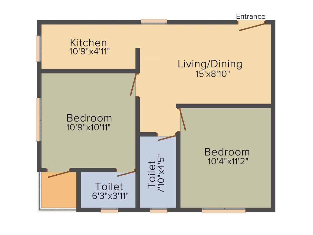 Shreshta Garden (2BHK+2T (856 sq ft) 856 sq ft)