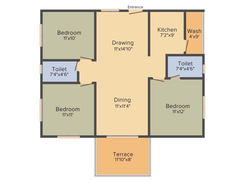 Adithya Esquina (3BHK+2T (1,330 sq ft) 1330 sq ft)