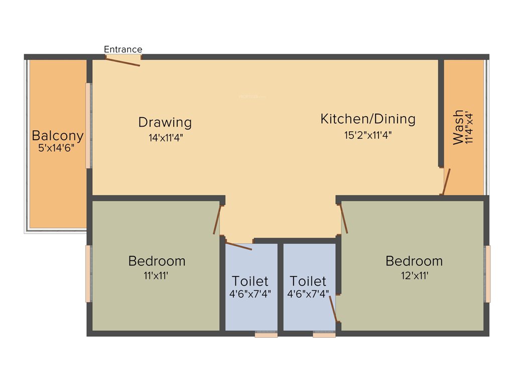 Adithya Esquina (2BHK+2T (1,125 sq ft) 1125 sq ft)