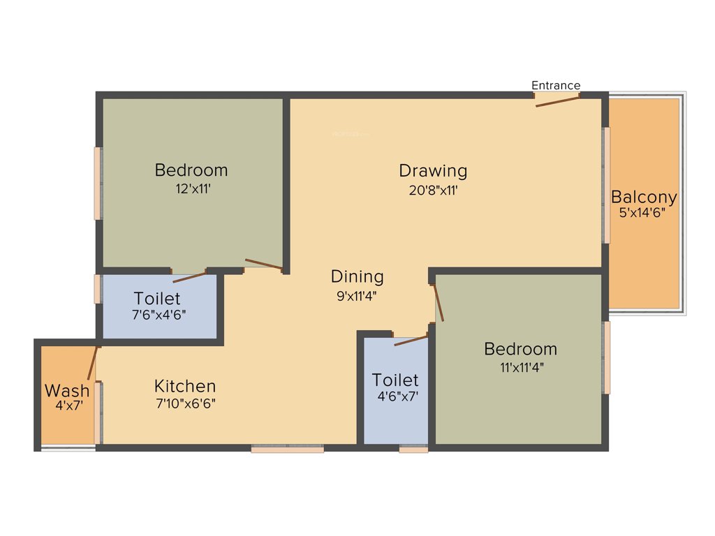 Adithya Esquina (2BHK+2T (1,165 sq ft) 1165 sq ft)