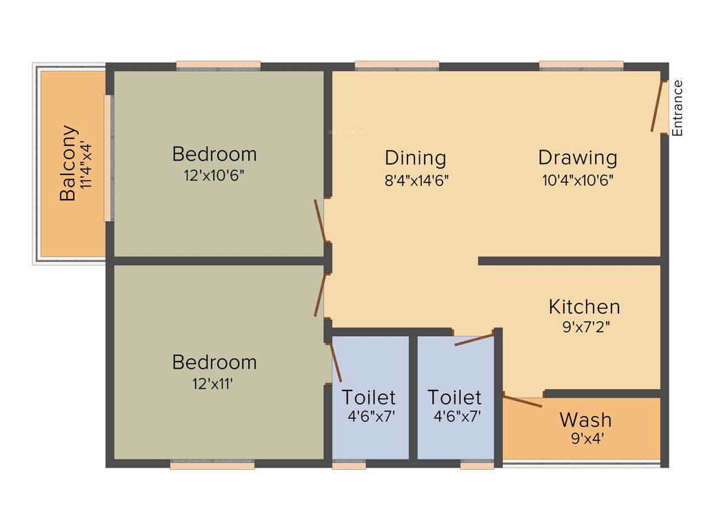 Adithya Esquina (2BHK+2T (995 sq ft) 995 sq ft)