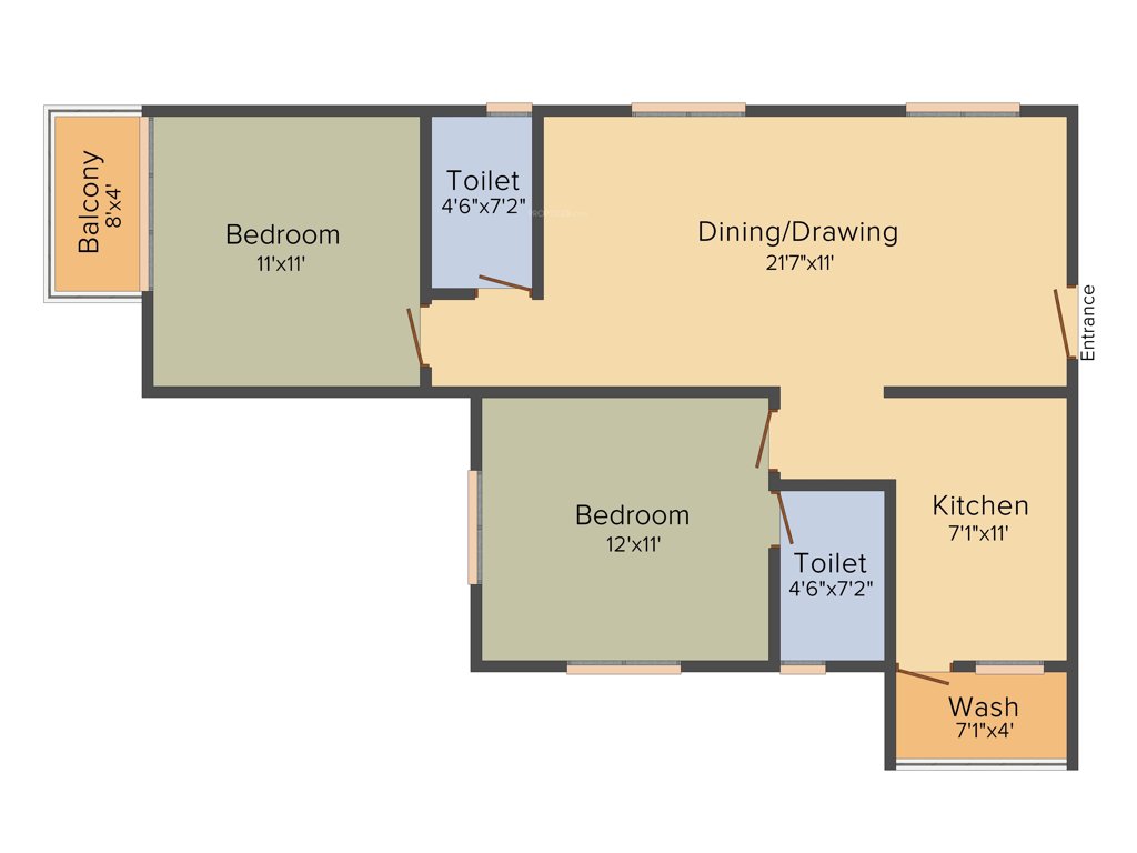 Adithya Esquina (2BHK+2T (1,050 sq ft) 1050 sq ft)